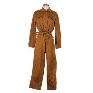Everlane Long Sleeve Jumpsuit in Tan (Size 8)